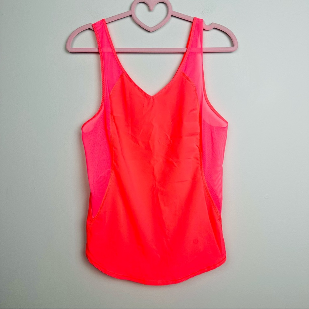 lululemon athletica run with the sun tank flash light pink orange